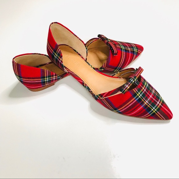 J. Crew Shoes - JCrew NWB Size 6 Tartan D’Orsay Flats with Bow